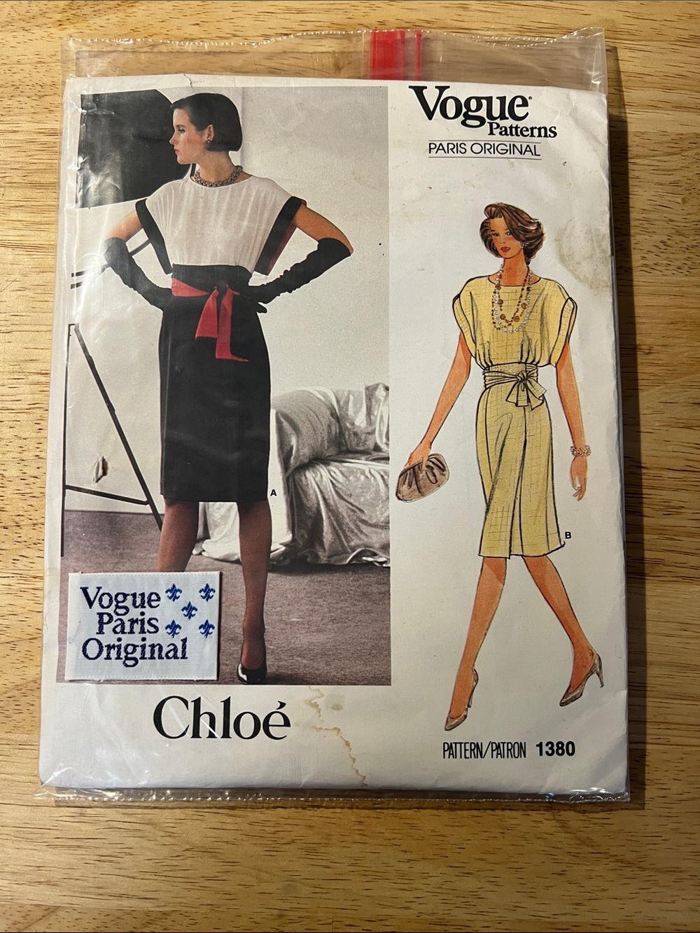 Vogue Patterns #1380 Chloe’ Paris Original Pattern with Original Label